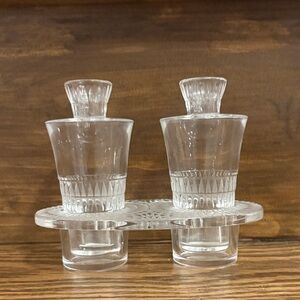 Vintage LALIQUE Oil and Vinegar Cruet BOURGUEIL Pattern